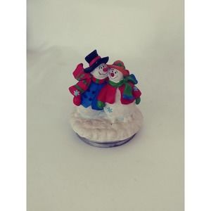 Snowman Candle Jar Lid Mr & Mrs Frosty Winter Holiday Decorations (11)